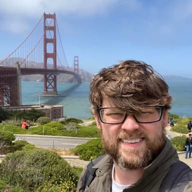 Patrick Hughes at the Golden Gate Bridge